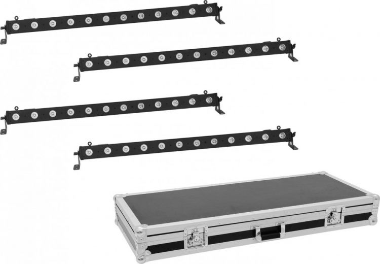 EUROLITE Set 4x LED BAR-12 QCL RGBA Leiste + Case