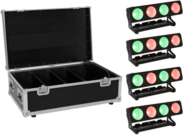 EUROLITE Set 4x LED PMB-4 COB QCL 30W Leiste + Case