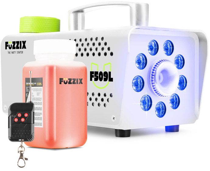 Fuzzix F509LW Party-Rauchmaschine 9 LEDs RGB Weiß Edition