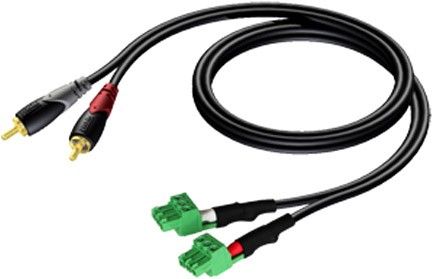 Audac CLA 8323 Kabel 2 x RCA/ Cinch auf 2 x Terminal Block (3P - 3.81mm) 3