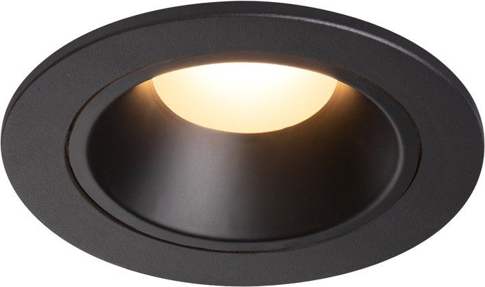 SLV NUMINOS® DL S, Indoor, luminaria empotrada de techo led negro/negro 3000 K 55° con resortes