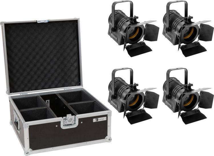 EUROLITE Set 4x AKKU THA-20PC TRC Theater-Spot sw + Case