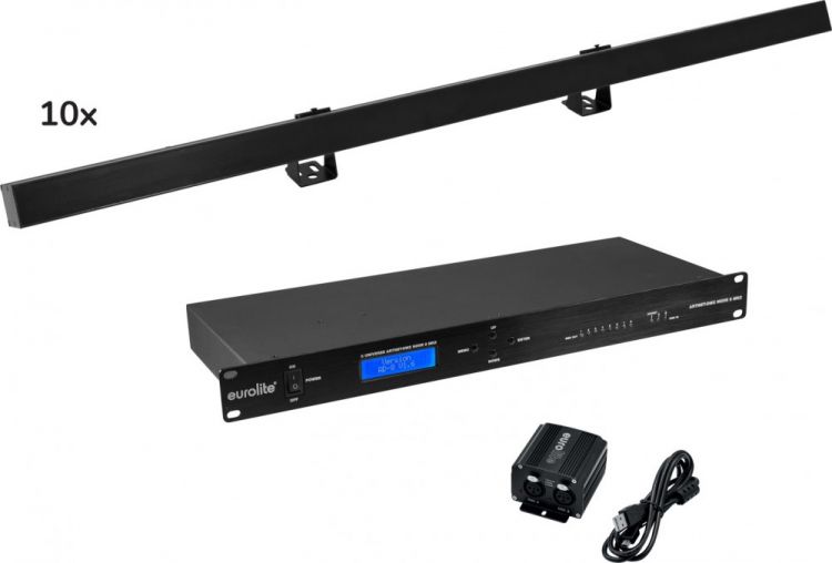 EUROLITE Set 10x LED PR-100/32 Pixel DMX Rail sw + DMX Software