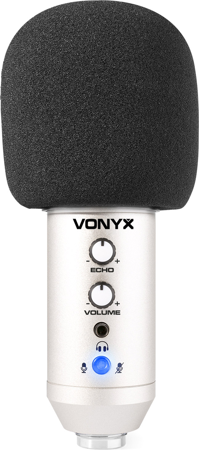 Vonyx CM320B - Microphone Studio USB avec Trépied - Titane