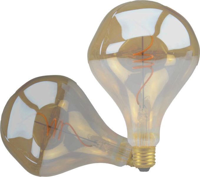 ISOLED E27 Vintage Line LED Roundbulb A125 unregular, amber 4W 2200K