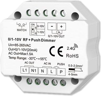 ISOLED Sys-Pro Push/Funk Mesh-Dimmer mit 0/1-10V Output und Switch 85-265V 1.5A