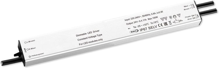 ISOLED LED PWM-Trafo 24V/DC, 0-60W, slim, Push/Dali-2 dimmbar, IP67, SELV