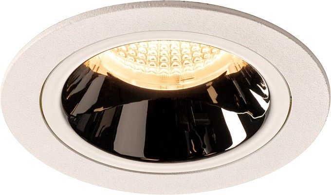 SLV NUMINOS® DL M, Indoor LED Deckeneinbauleuchte weiß/chrom 3000K 55° inkl. Blattfedern