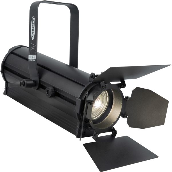 Showtec ACT Fresnel 50 RGBAL Kompakter RGBAL-LED-Fresnelscheinwerfer mit 50 W für Theater