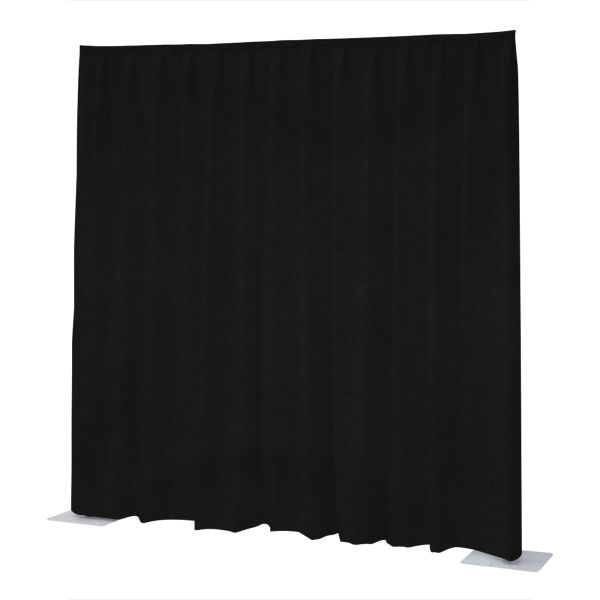 Wentex P&D Vorhang Napoli Velvet Schwarz - 11' x 4' (B x H) - plissiert