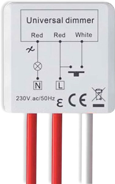 ISOLED Universal-Push Mini-Dimmer für dimmbare 230V Leuchten/Trafos, 250VA