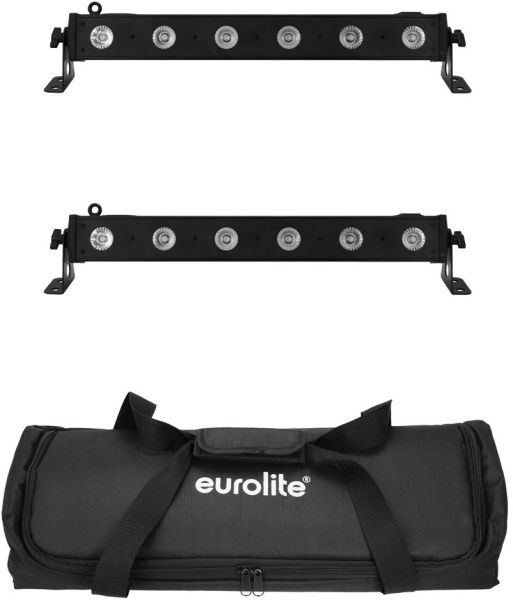 EUROLITE Set 2x LED BAR-6 QCL RGBA + Soft Bag