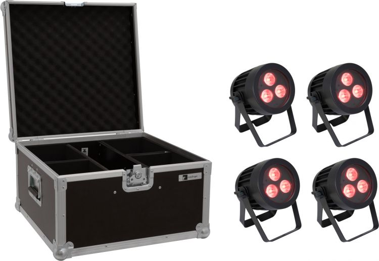 EUROLITE Set 4x LED IP PAR 3x9W SCL Spot + Case