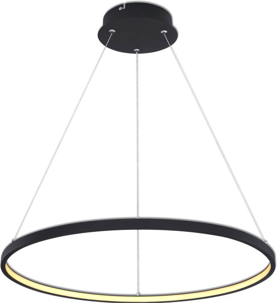 ISOLED LED Hängeleuchte Ring 29W, schwarz, warmweiß