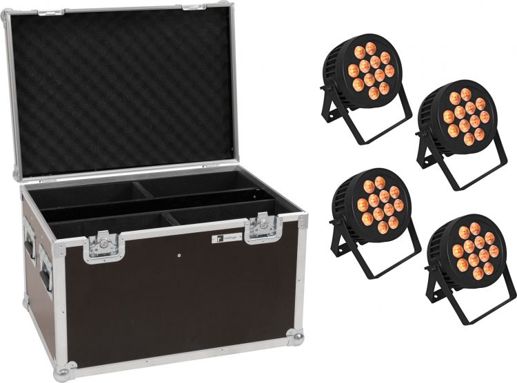 EUROLITE Set 4x LED IP PAR 12x9W SCL Spot + Case