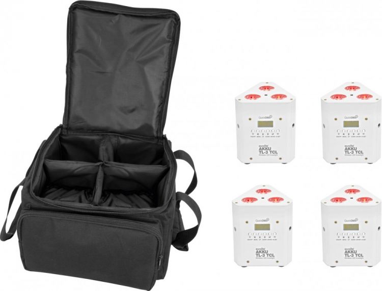 EUROLITE Set 4x AKKU TL-3 TCL weiß + SB-4 Soft-Bag