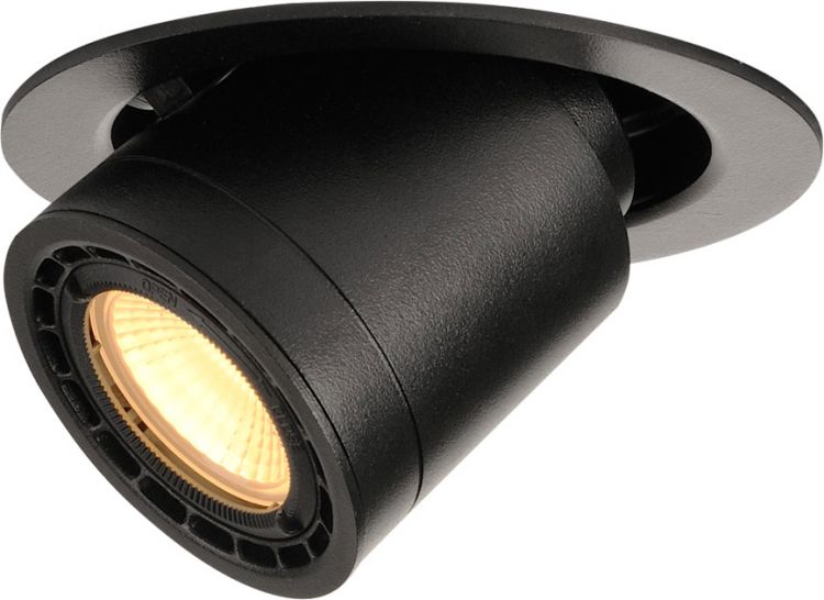 SLV SUPROS 78 Einbauleuchte, LED, 3000K, rund, ausschwenkbar, schwarz, 9W