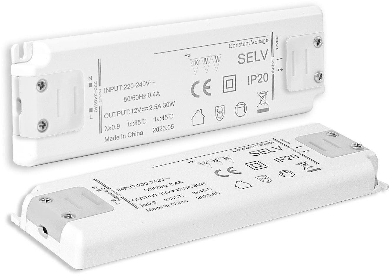 Transformateur Electronique LED 0-30w et dichroïque 12vAC 0