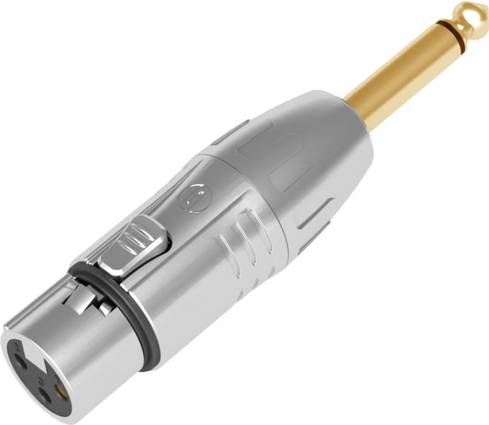 Seetronic XLR 3P female to Jack mono male Goldkontakte - silberfarbenes Gehäuse