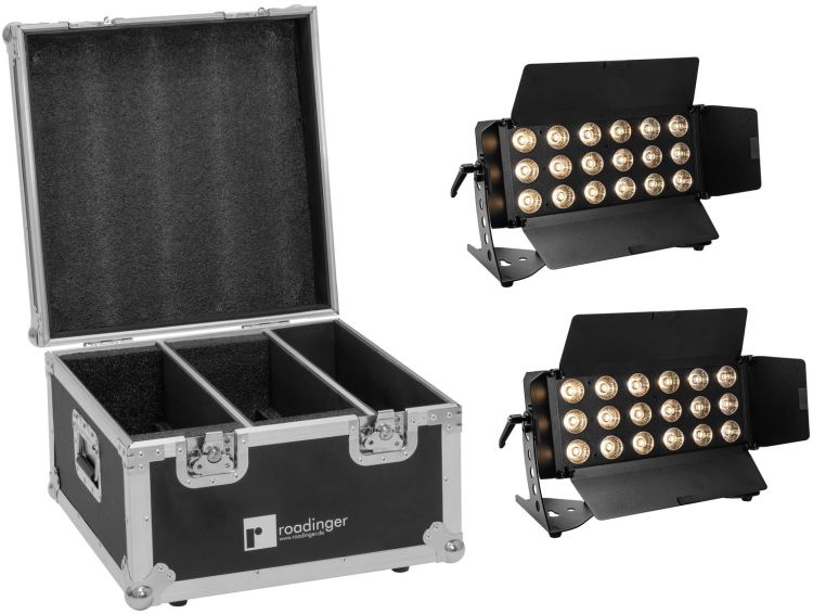 EUROLITE Set 2x LED CLS-18 QCL RGB/WW 18x7W + Flightcase