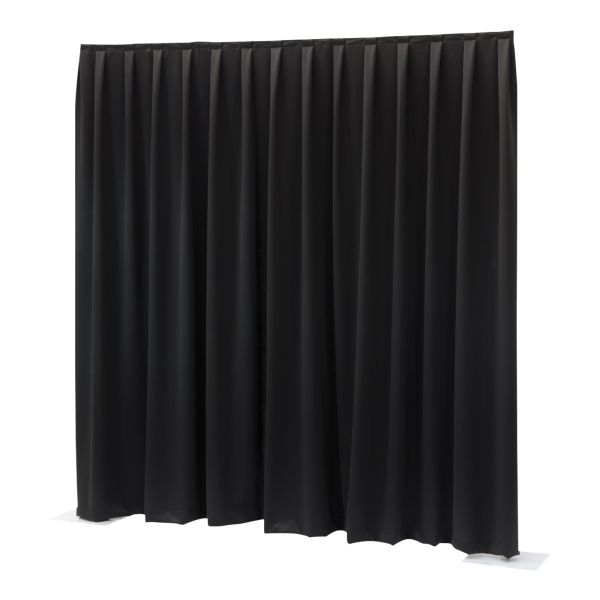 Wentex P&D Molton Vorhang glänzend 7.67 oz/yd² Schwarz - 11' x 14' (B x H) - plissiert