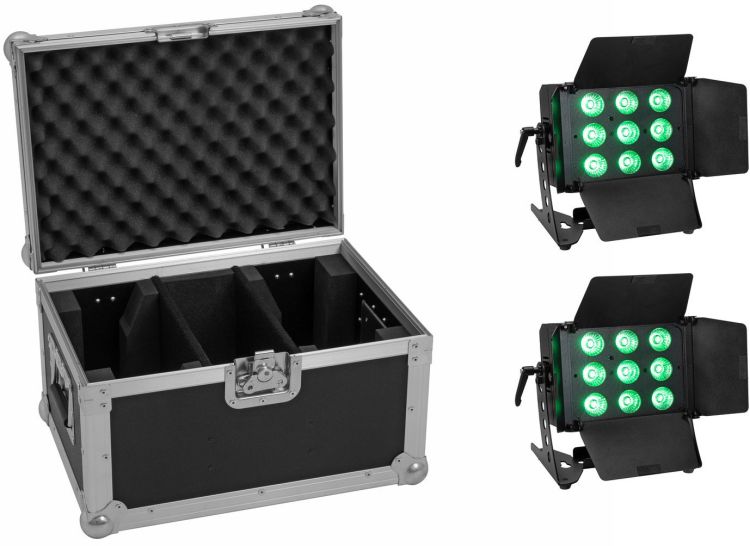 EUROLITE Set 2x LED CLS-9 QCL RGB/WW 9x7W + Case