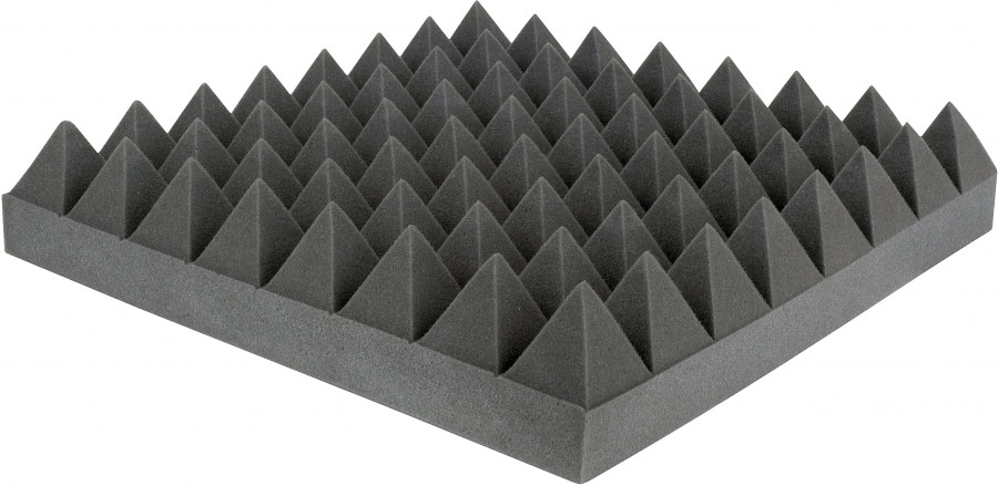 Mousse acoustique pyramide 100 mm, 50 x 50 cm - omnitronic