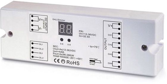 ISOLED DALI DT6 PWM-Controller, 1 oder 4 Kanal, 12-36V 4x8A, 48V 4x4A