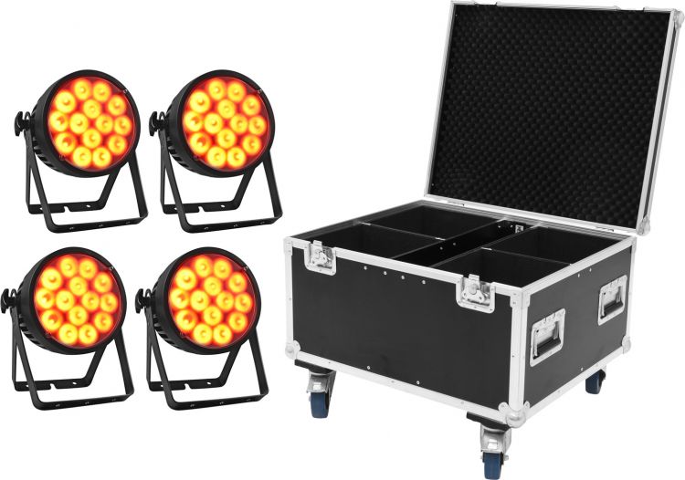 EUROLITE Set 4x LED IP PAR 14x10W HCL + Case