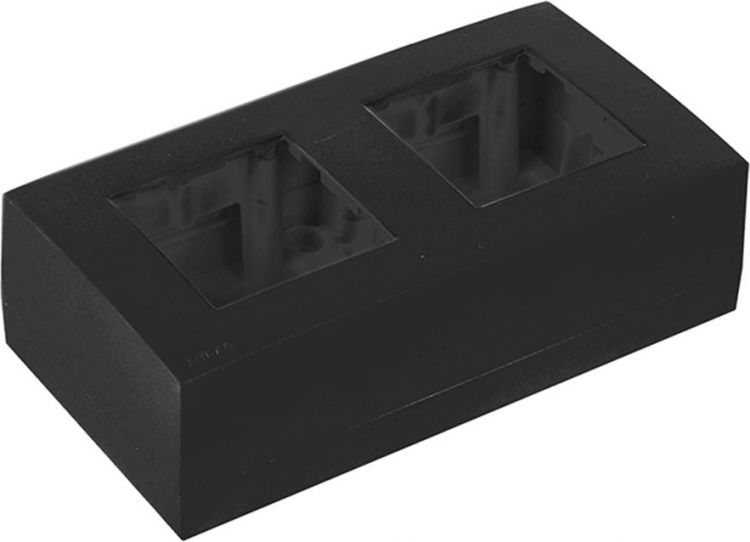 Audac WB 45 DB Wandeinbaukasten aus Kunststoff, doppelt 45 x 45 mm schwarz