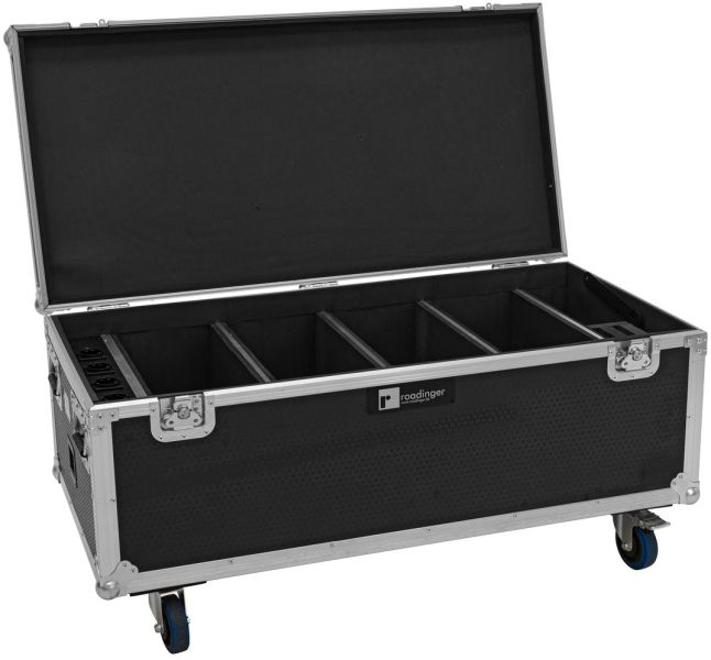 ROADINGER Flightcase 4x AKKU Multiflood IP 18x10W RGBW Wash CRMX mit Ladefunktion