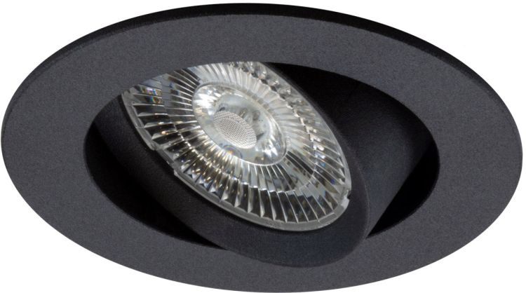 ISOLED LED Einbauleuchte Slim68 Alu schwarz, rund, 9W, warmweiß, Dali dimmbar