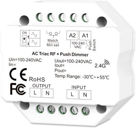 ISOLED Sys-Pro Universal-Push/Funk Mesh-Dimmer 230V, 360VA, Phasenan-/Abschnitt wählbar