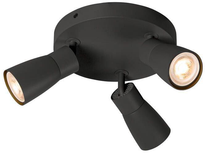 SLV PURI 2.0 Dome, Wand- und Deckenaufbauleuchte, rund, 3 x max. 6W GU10, schwarz