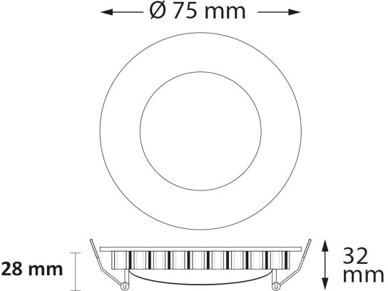 ISOLED Spot LED encastré MiniAMP 24V DC - couleur de lumière blanc chaud