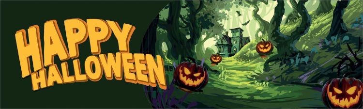 EUROPALMS Halloween Banner, Geisterwald, 300x90cm