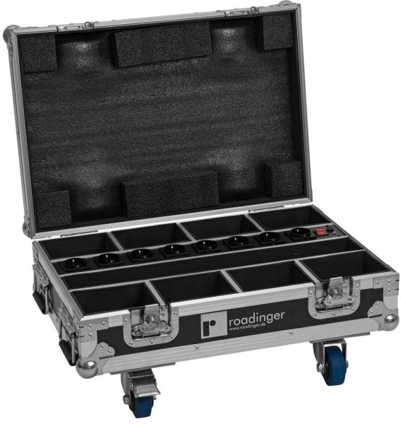 ROADINGER Flightcase 8x AKKU Mini IP UP-4 QCL Spot MK2 mit Ladefunktion