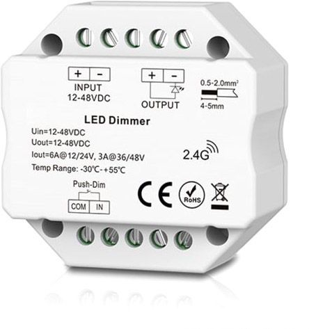 ISOLED Sys-Pro Push/Funk Mesh Multi-PWM-Controller, 1 Kanal, 12-24V DC 6A, 36-48V DC 3A