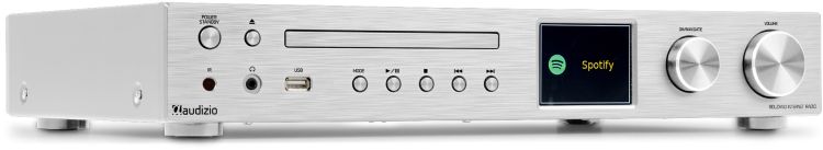 Audizio Bozen Internet-Receiver mit Verstärker, DAB+ und CD-Player Aluminium -B-Stock-