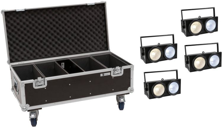 EUROLITE 4x Audience Blinder 2x100W LED COB CW/WW + Case