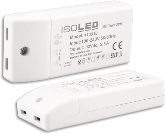 ISOLED Transformateur LED 12V/AC, 0-70VA, , SELV - à prix avantageux chez  LTT