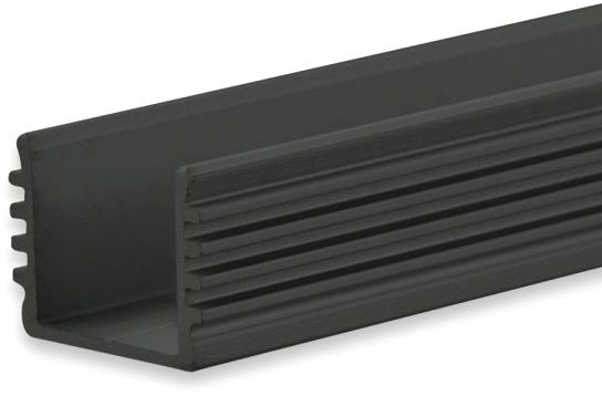 ISOLED LED Aufbauprofil SURF12 BORDERLESS Aluminium schwarz eloxiert RAL 9005, 200cm