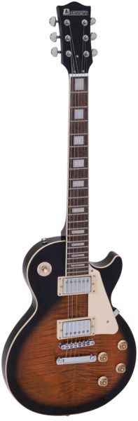 DIMAVERY LP-700 E-Gitarre, flamed braun