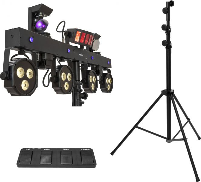 EUROLITE Set LED KLS Scan Next FX Kompakt-Lichtset + Fußschalter + Stativ