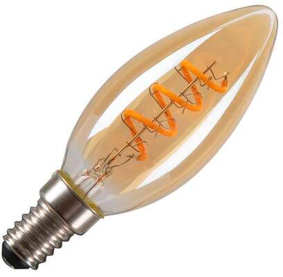 SLV LED C35, LED-Leuchtmittel, gold, E14, 2W, 1800K