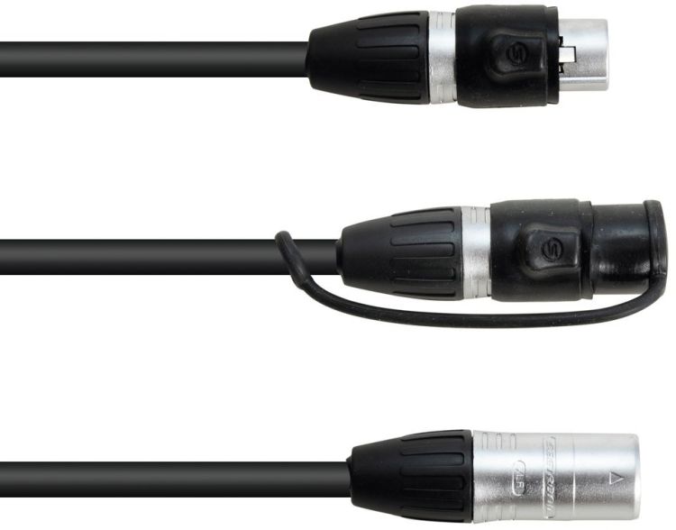 EUROLITE Adapterkabel DMX IP XLR 3pol(M)/2xIP XLR 3pol(F)