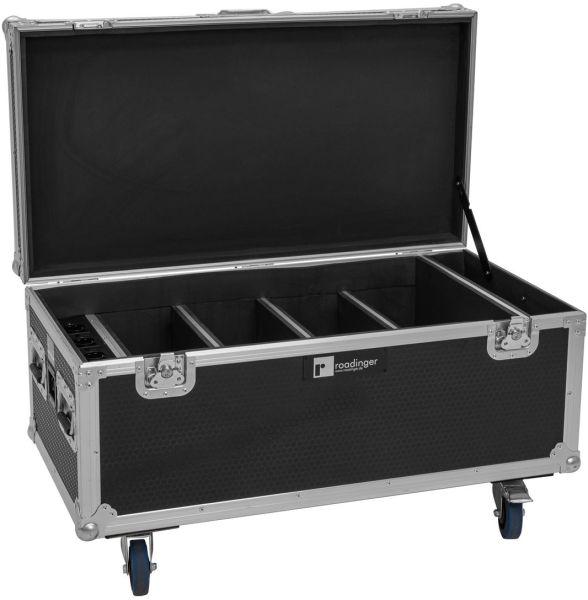 ROADINGER Flightcase 4x AKKU Multiflood IP 8x10W RGBW Wash CRMX mit Ladefunktion