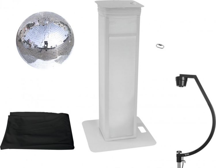 EUROLITE Set Spiegelkugel 50cm mit Stage Stand variabel + Cover schwarz