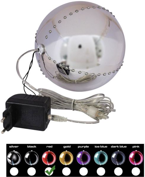 EUROPALMS LED Snowball 15cm, rot