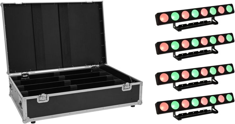 EUROLITE Set 4x LED PMB-8 COB QCL 30W Leiste + Case